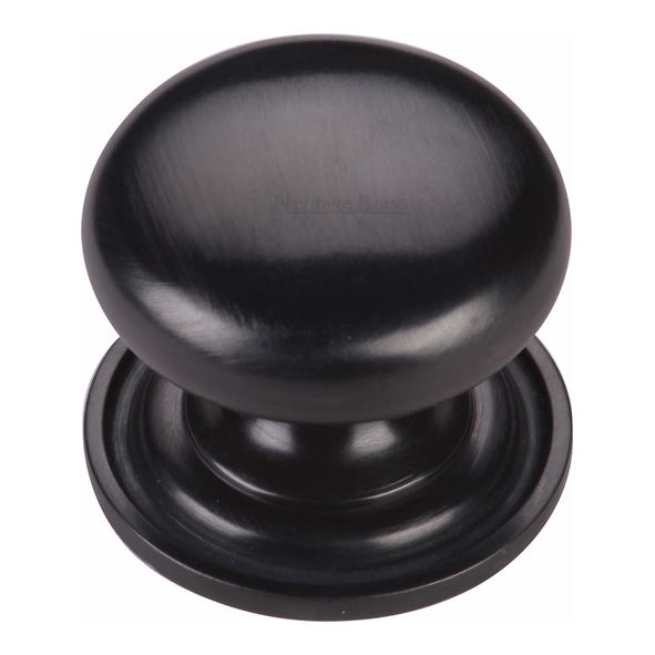 C2240 38-BKMT • 38 x 38 x 33mm • Matt Black • Heritage Brass Mushroom Cabinet Knob